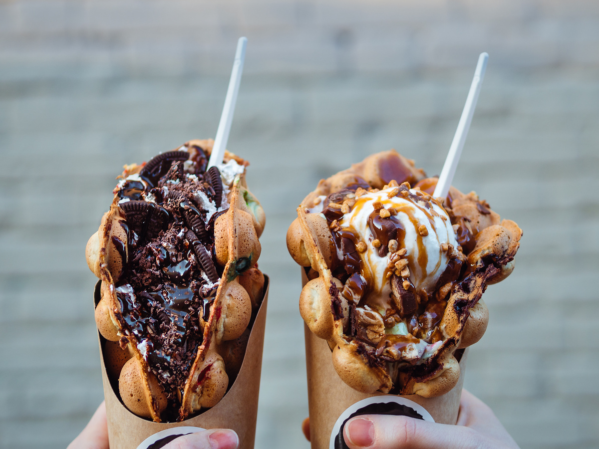 Hong Kong Waffles or Bubble Wafer in Hand